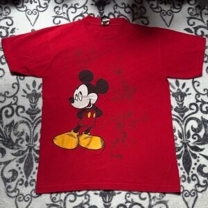 Vtg 90s Mickey Unlimited Red Mickey Mouse Graphic T-Shirt Medium